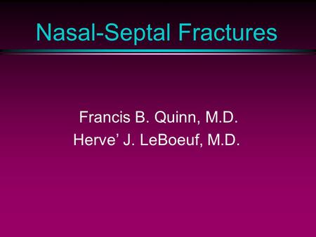 Nasal-Septal Fractures