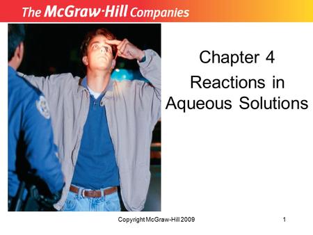 Chapter 4 Reactions in Aqueous Solutions