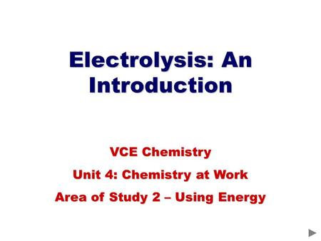 Unit 4: Chemistry at Work Area of Study 2 – Using Energy