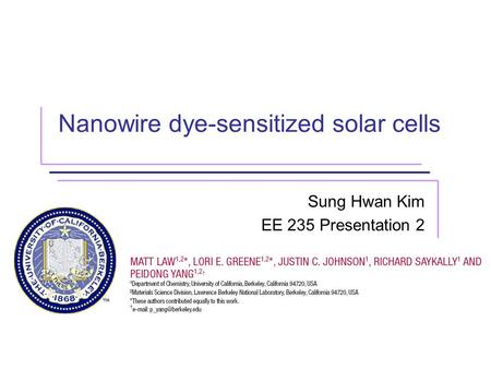 Nanowire dye-sensitized solar cells