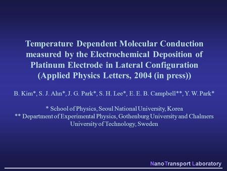 (Applied Physics Letters, 2004 (in press))