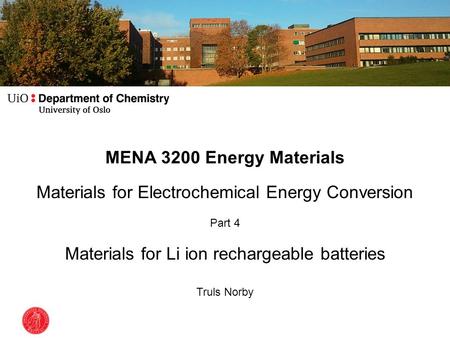 Materials for Electrochemical Energy Conversion