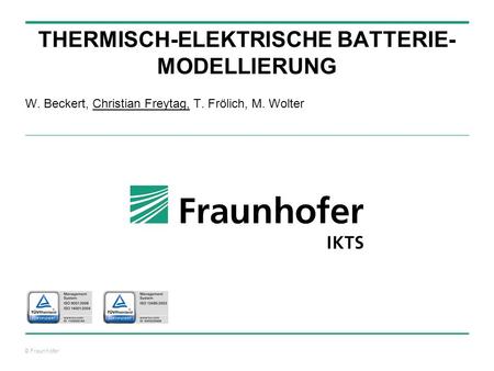 thermisch-elektrische Batterie-modellierung