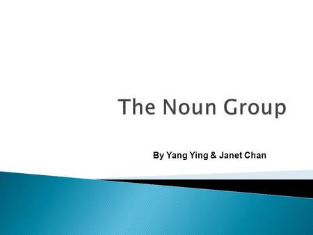 The Noun Group By Yang Ying & Janet Chan.