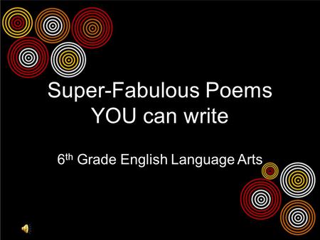 Super-Fabulous Poems YOU can write