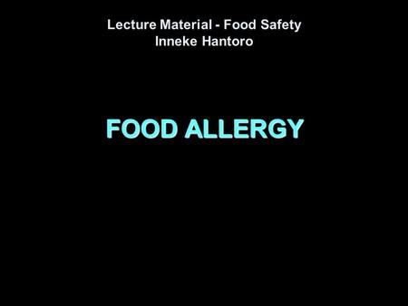 Lecture Material - Food Safety Inneke Hantoro