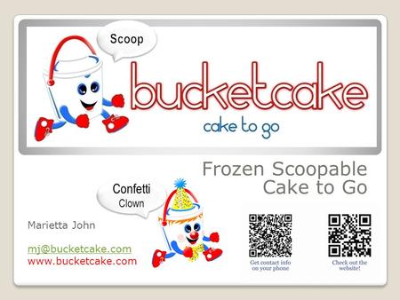 Frozen Scoopable Cake to Go Marietta John  Confetti Clown.