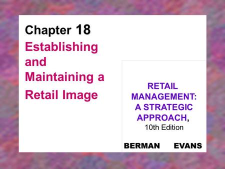 Establishing and Maintaining a Retail Image