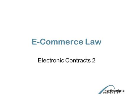 E-Commerce Law Electronic Contracts 2.