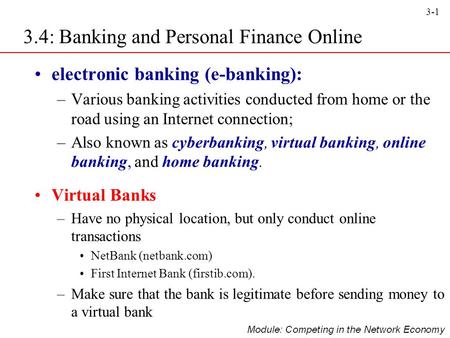 3.4: Banking and Personal Finance Online