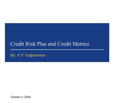 Credit Risk Plus.