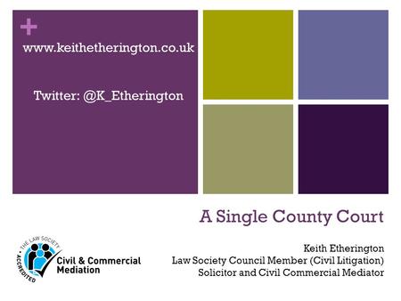 + A Single County Court  Keith Etherington Law Society Council Member (Civil Litigation) Solicitor and.