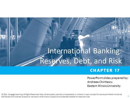 International Banking: Reserves, Debt, and Risk © 2011 Cengage Learning. All Rights Reserved. May not be copied, scanned, or duplicated, in whole or in.