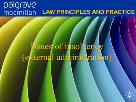 Issues of insolvency (external administration). Corporate Law: Law principles and practice Issues of insolvency (external administration) A company may.