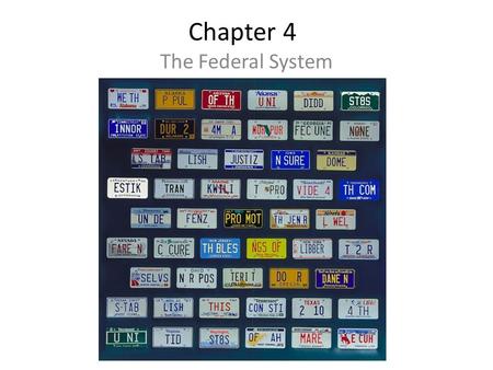 Chapter 4 The Federal System.