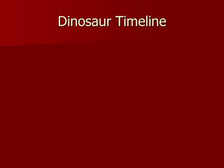 Dinosaur Timeline. Mezosoic Era Dinosaur Timeline.