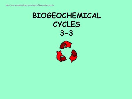 BIOGEOCHEMICAL CYCLES 3-3