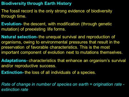 Biodiversity through Earth History