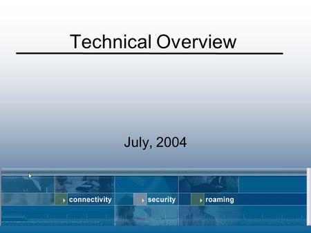Technical Overview July, 2004.