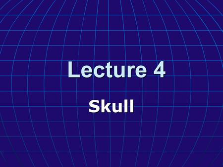 Lecture 4 Skull.