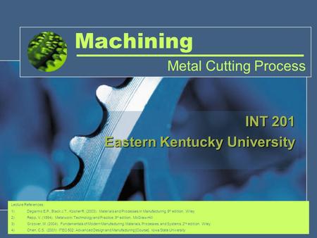 INT 201 Eastern Kentucky University
