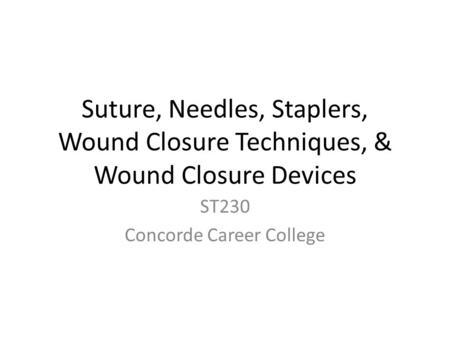 ST230 Concorde Career College