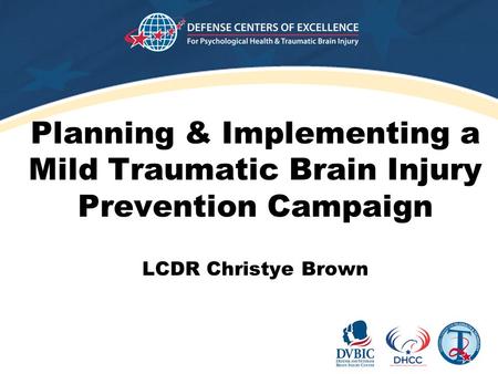 Planning & Implementing a Mild Traumatic Brain Injury Prevention Campaign LCDR Christye Brown.