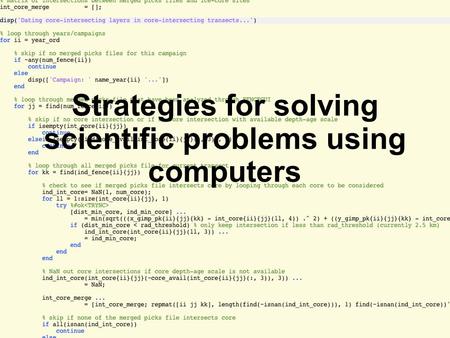 Strategies for solving scientific problems using computers.
