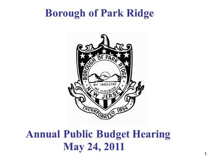 Annual Public Budget Hearing