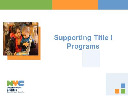 Supporting Title I Programs