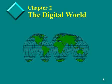 1 Chapter 2 The Digital World. 2 Digital Data Representation.