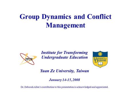 Group Dynamics and Conflict Management