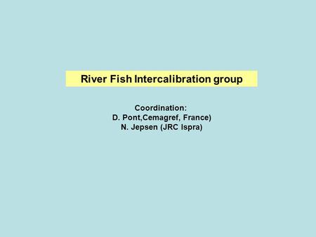 River Fish Intercalibration group Coordination: D. Pont,Cemagref, France) N. Jepsen (JRC Ispra)