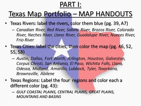 PART I: Texas Map Portfolio – MAP HANDOUTS