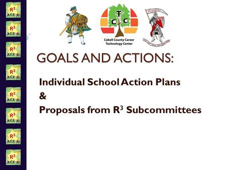 GOALS AND ACTIONS: Individual School Action Plans & Proposals from R 3 Subcommittees.