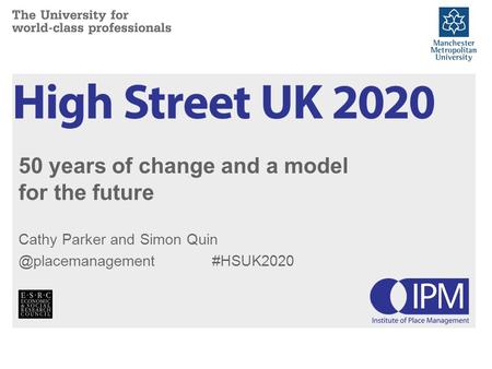 50 years of change and a model for the future Cathy Parker and Simon #HSUK2020.