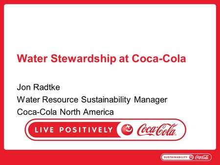 Water Stewardship at Coca-Cola
