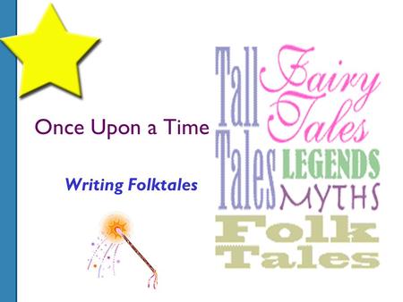 Once Upon a Time……. Writing Folktales. A power point presentation By: Farah Kamal.