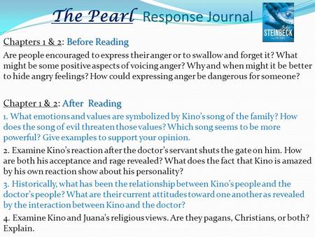 The Pearl Response Journal