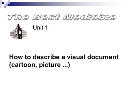 How to describe a visual document (cartoon, picture ...)