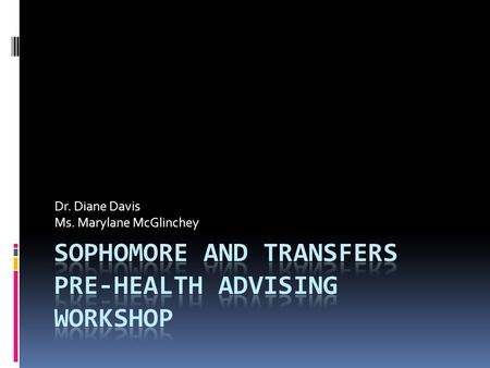 Dr. Diane Davis Ms. Marylane McGlinchey. What is the Health Professions Advising Program? (HPAP)  Director, Dr. Diane Davis  Advisors and support structure.
