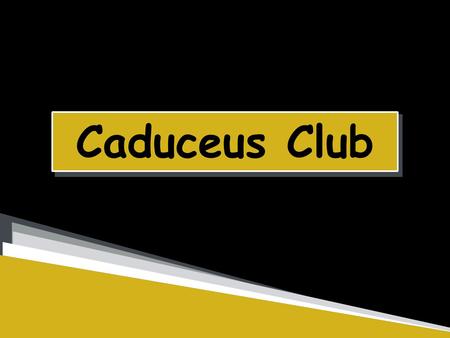Caduceus Club. Olivia Eckstein President, Senior, Health and Disease Dominic Vitello Secretary,