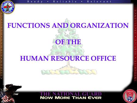 FUNCTIONS AND ORGANIZATION OF THE HUMAN RESOURCE OFFICE.