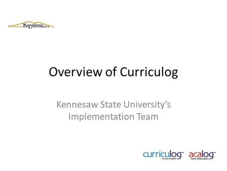 Overview of Curriculog