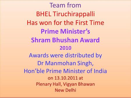 Award Ceremony coverage by Govt.of India website.
