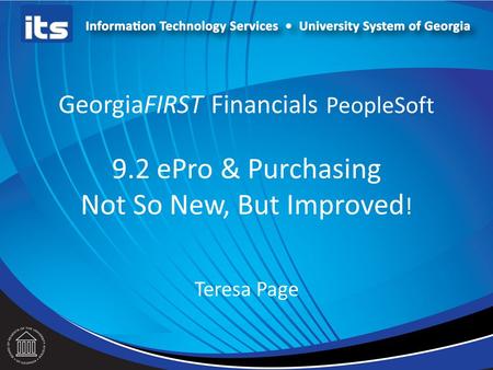 GeorgiaFIRST Financials PeopleSoft 9