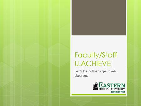 Faculty/Staff U.ACHIEVE