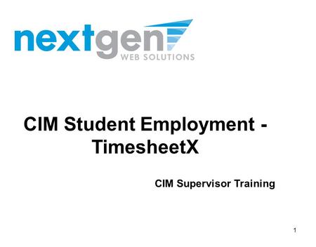 CIM Student Employment - TimesheetX