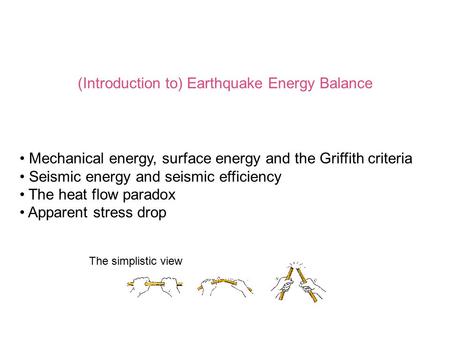 (Introduction to) Earthquake Energy Balance