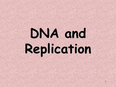 1 DNA and Replication. 2 History of DNA Early scientists thought protein was the hereditary material –Protein is more complex than DNA –Proteins are composed.